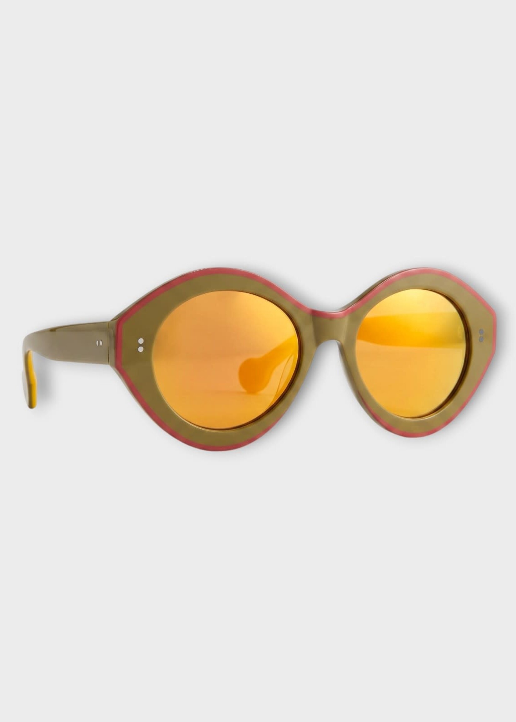 J.W. Anderson J.W.Anderson Sunglasses, Multi, Jwa07-Bumper Mirror Lenses In Khaki & Bordeaux