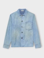 J.W.Anderson J.W.Anderson Shirt, Blue, Cotton Denim Slant Pocket Shirt In Pale Blue