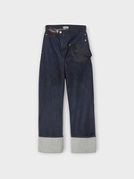 J.W. Anderson J.W.Anderson Jeans, Blue, Twisted Workwear Denim Pants In Indigo w/ Turnup
