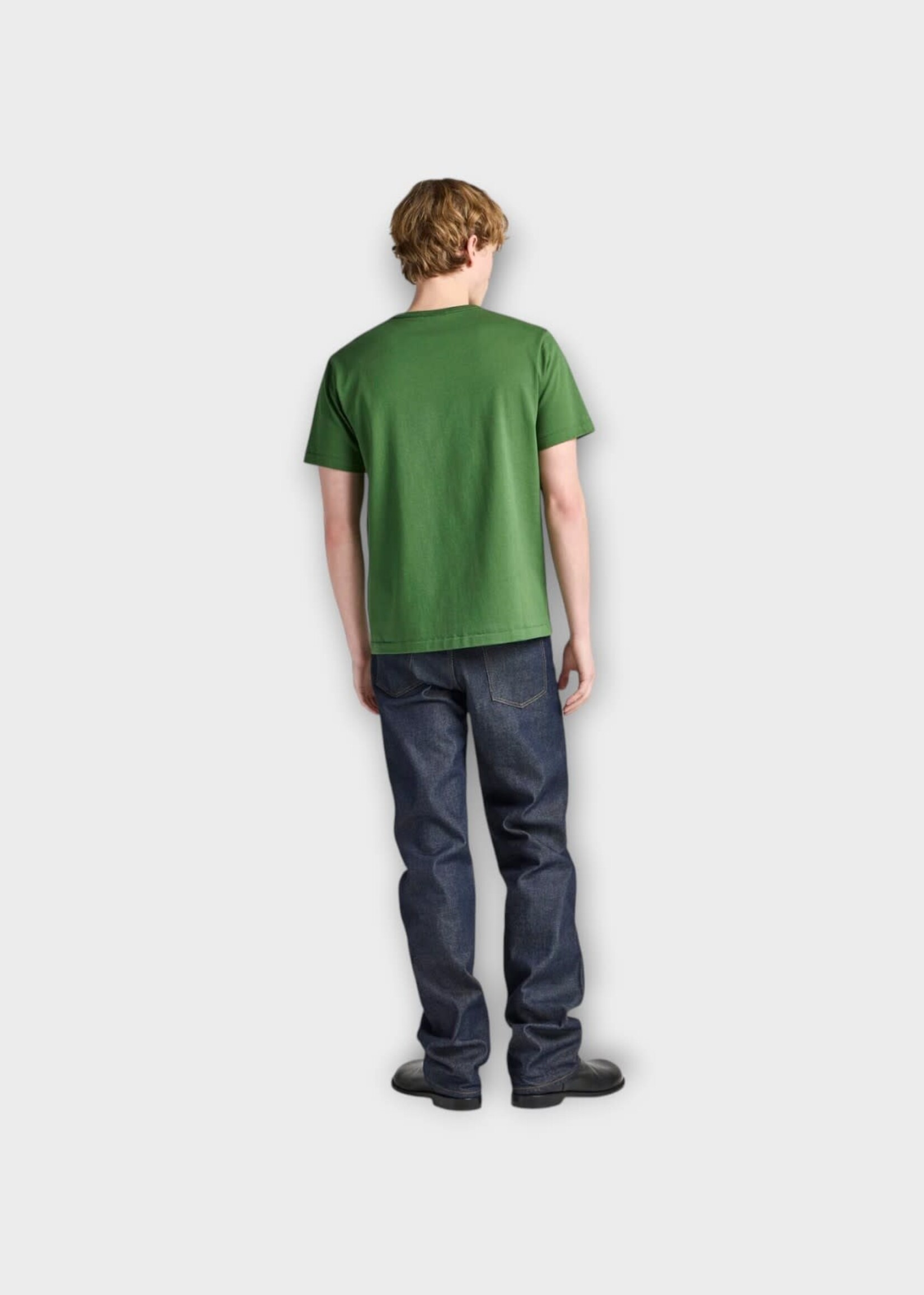 J.W. Anderson J.W.Anderson T-Shirt, Green, Double Jersey  Crew Neck T-Shirt In Green w/ Scattered Letters Embroidery