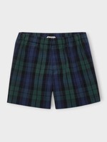 J.W. Anderson J.W.Anderson Shorts, Print, Cotton Drawstring Shorts In Navy & Green w/ Check Print