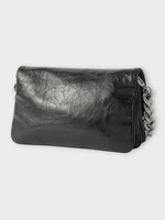 Balenciaga Balenciaga Shoulder Bag, Black, BB Calfskin Flap Envelope Small Bag w/ Shoulder Strap & Removable Chain