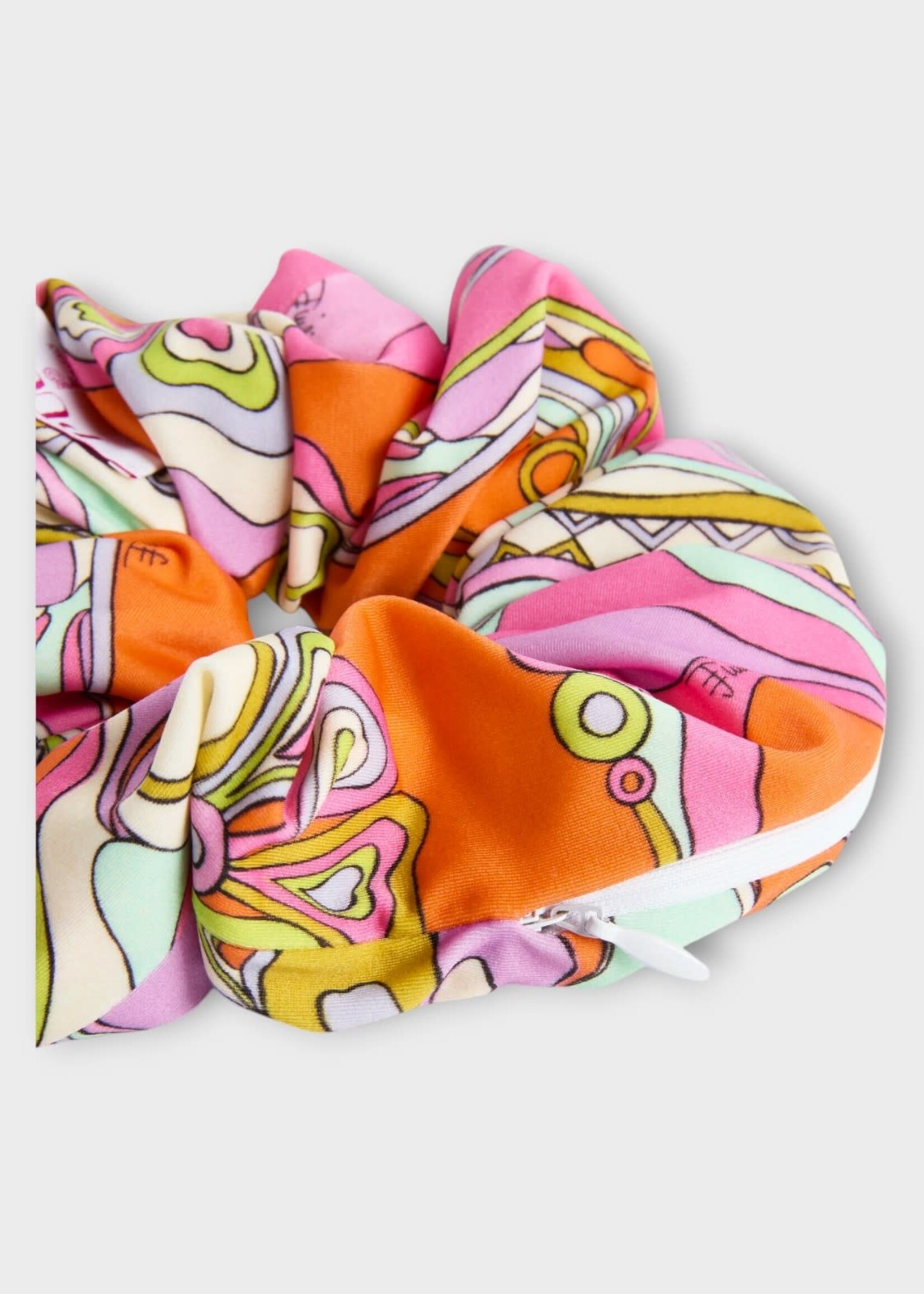 Pucci Pucci Hair Accessory, Print, Zipped Scrunchie In Multicolor w/ Orchidee Print