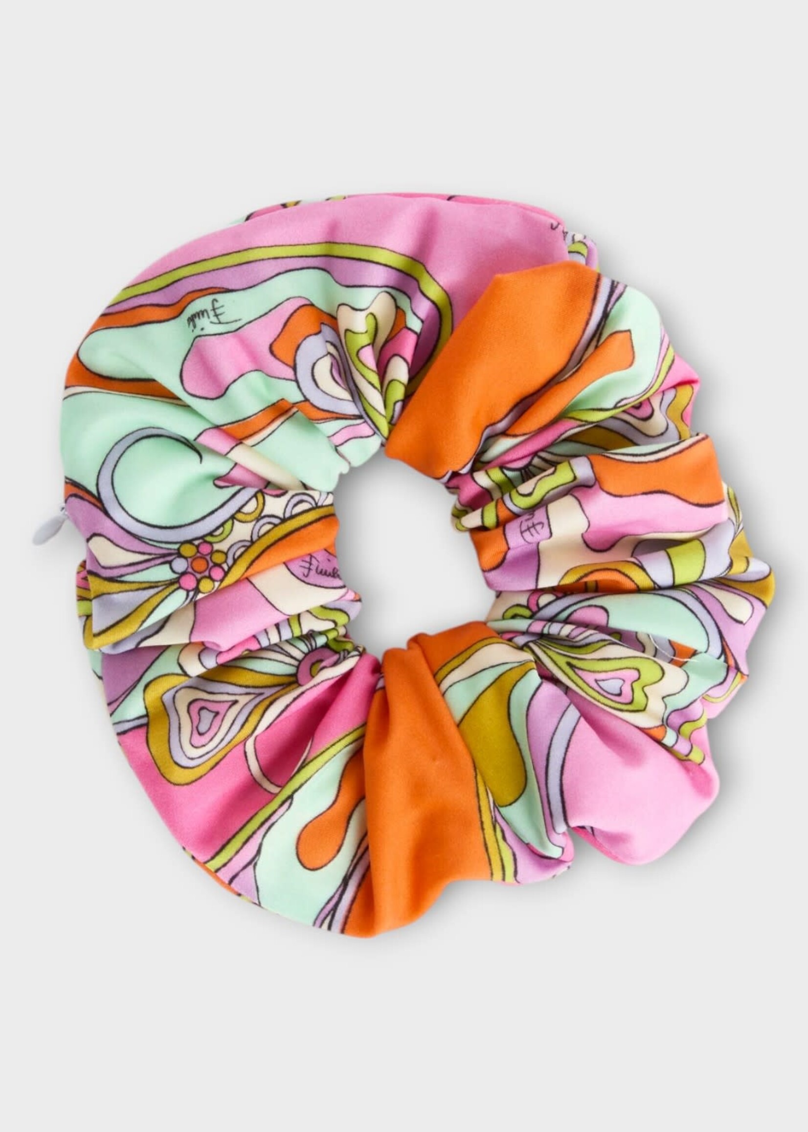 Pucci Pucci Hair Accessory, Print, Zipped Scrunchie In Multicolor w/ Orchidee Print