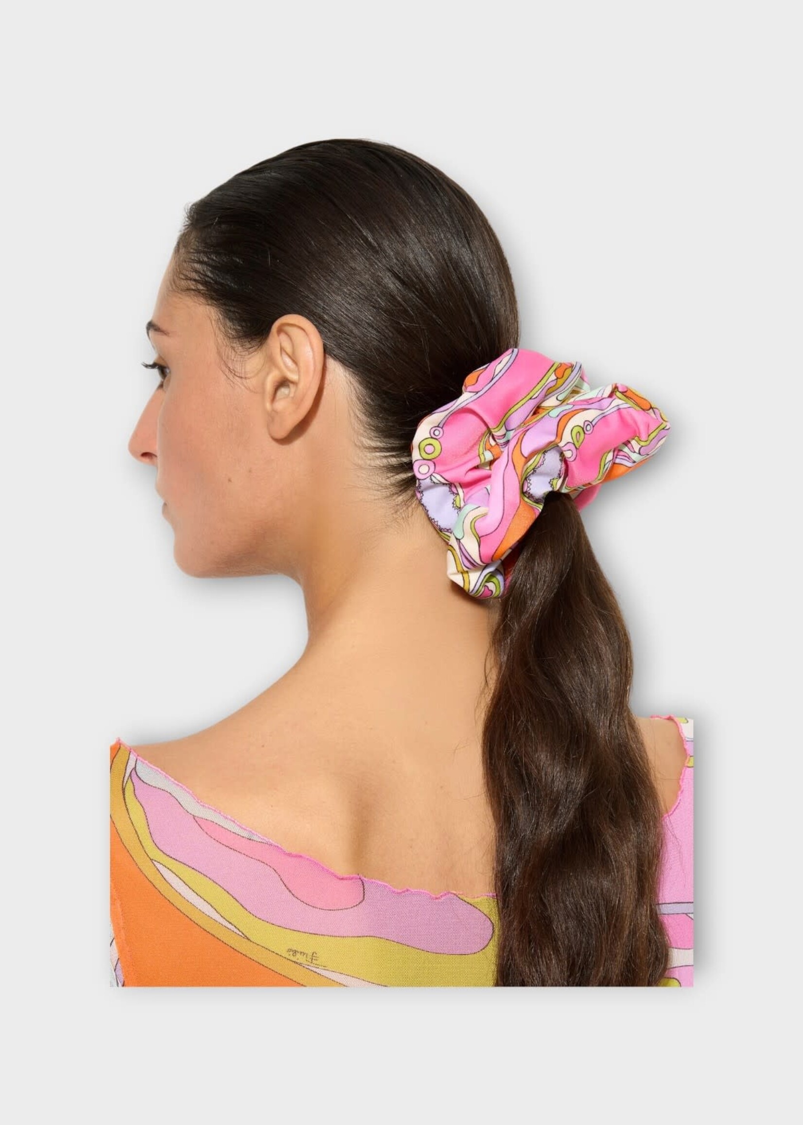 Pucci Pucci Hair Accessory, Print, Zipped Scrunchie In Multicolor w/ Orchidee Print