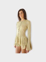 Conner Ives Conner Ives Knitwear, Gold,  Knitted Pointelle Godet Cardigan