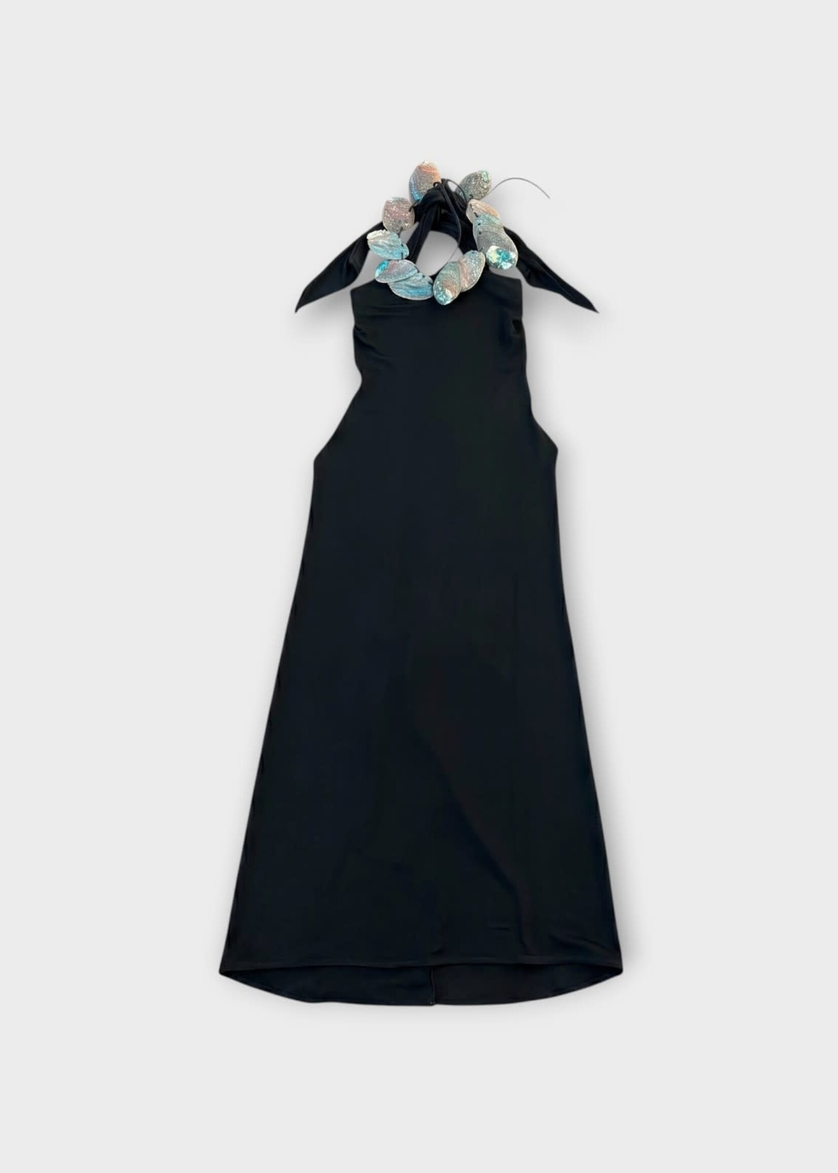 Conner Ives Conner Ives Dress, Black, Abalone Shell Belted Mini Dress