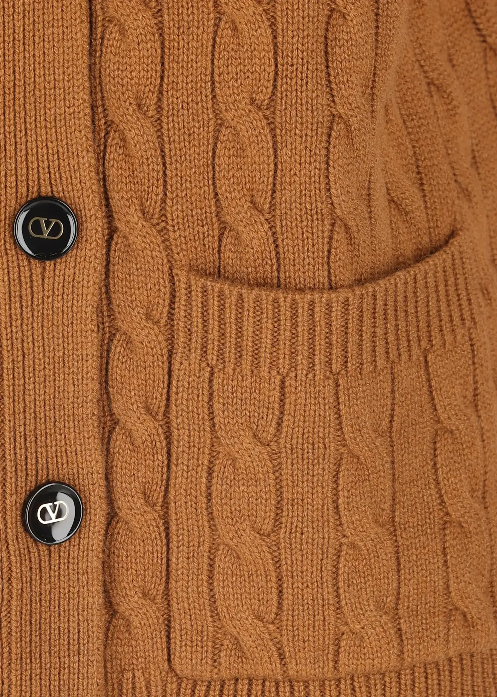 Valentino Valentino Knitwear, Brown, Cashmere Solid Belted Cardigan In Bright Cuir