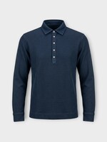 Massimo Alba Massimo Alba Polo, Blue, Raya Cotton & Cashmere Jersey Long Sleeve Polo Shirt In Dark Blue