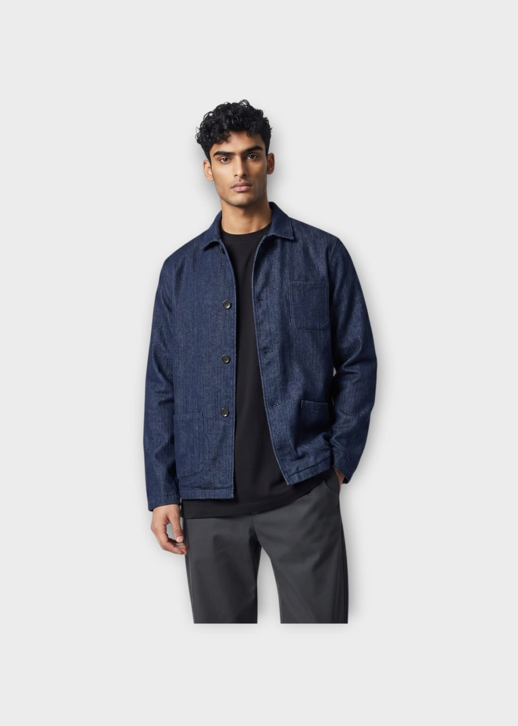 Massimo Alba Massimo Alba Jacket, Blue, Florida Cotton Collared In Blue w/ Patch Pockets