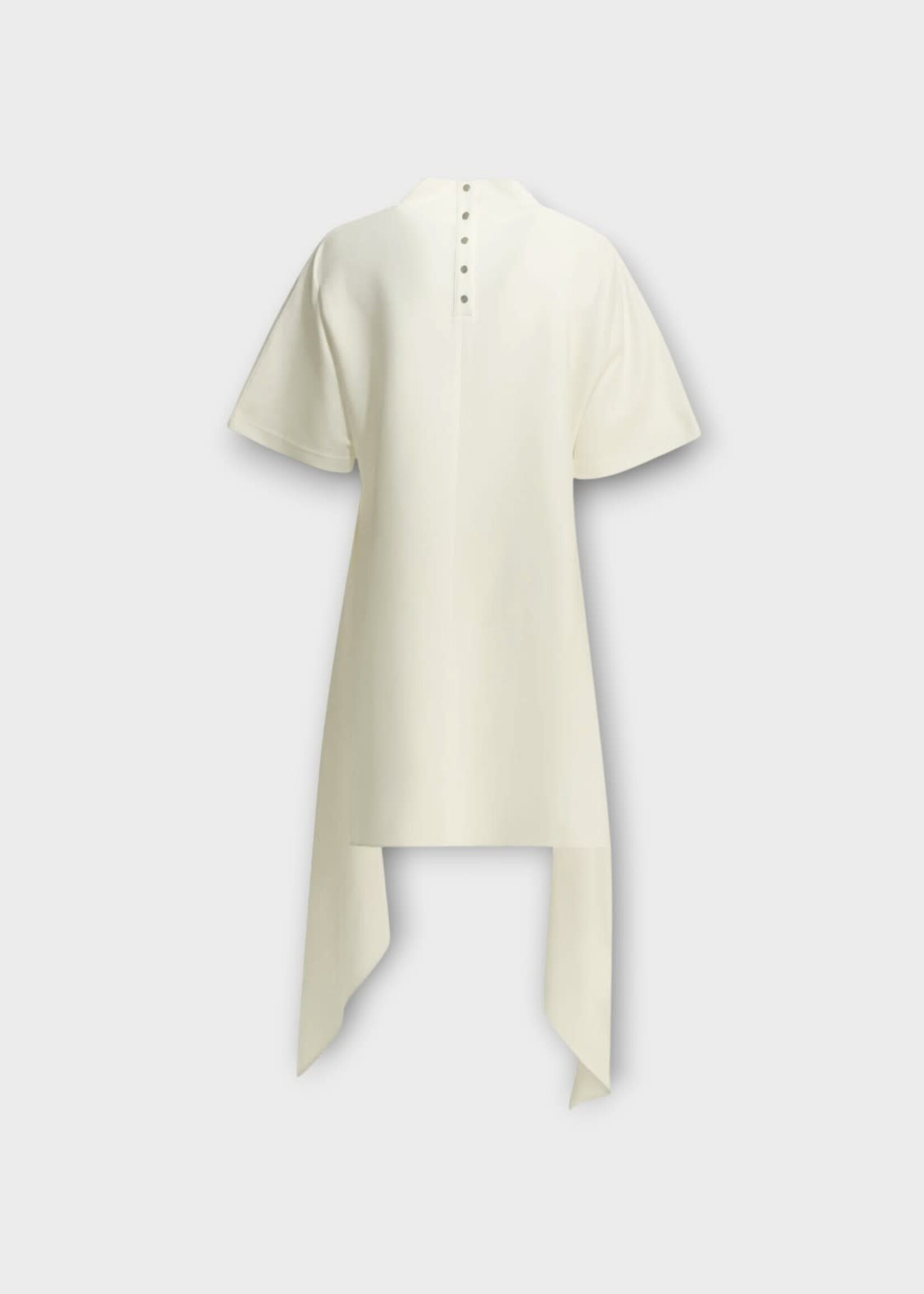 Alaia Alaia T-Shirt, White, Cotton Jersey High Neck Asymmetric T-shirt