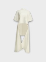 Alaia Alaia T-Shirt, White, Cotton Jersey High Neck Asymmetric T-shirt