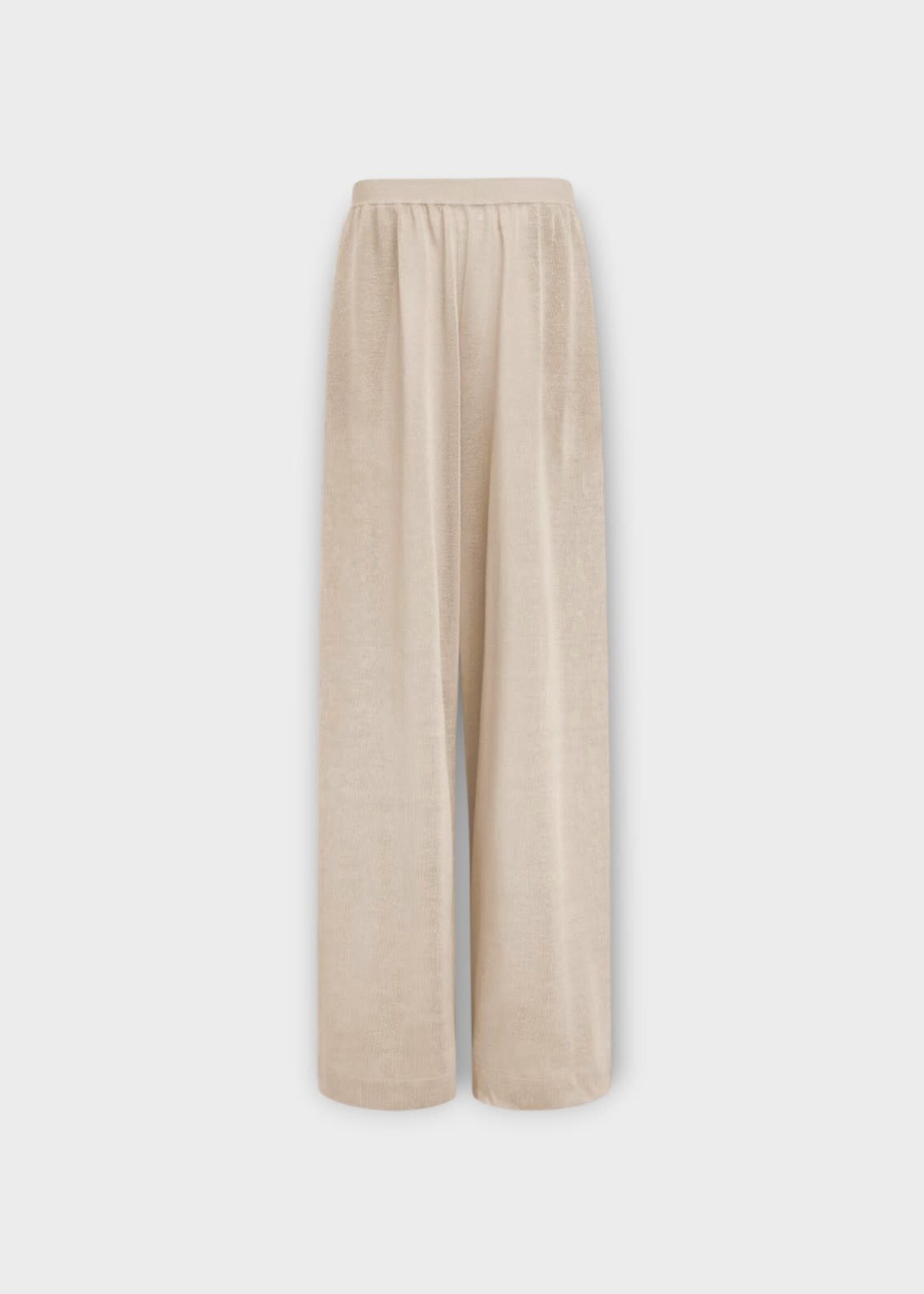Alaia Alaia Knitwear, Beige, Silk & Linen Fluid Pants In Light Beige