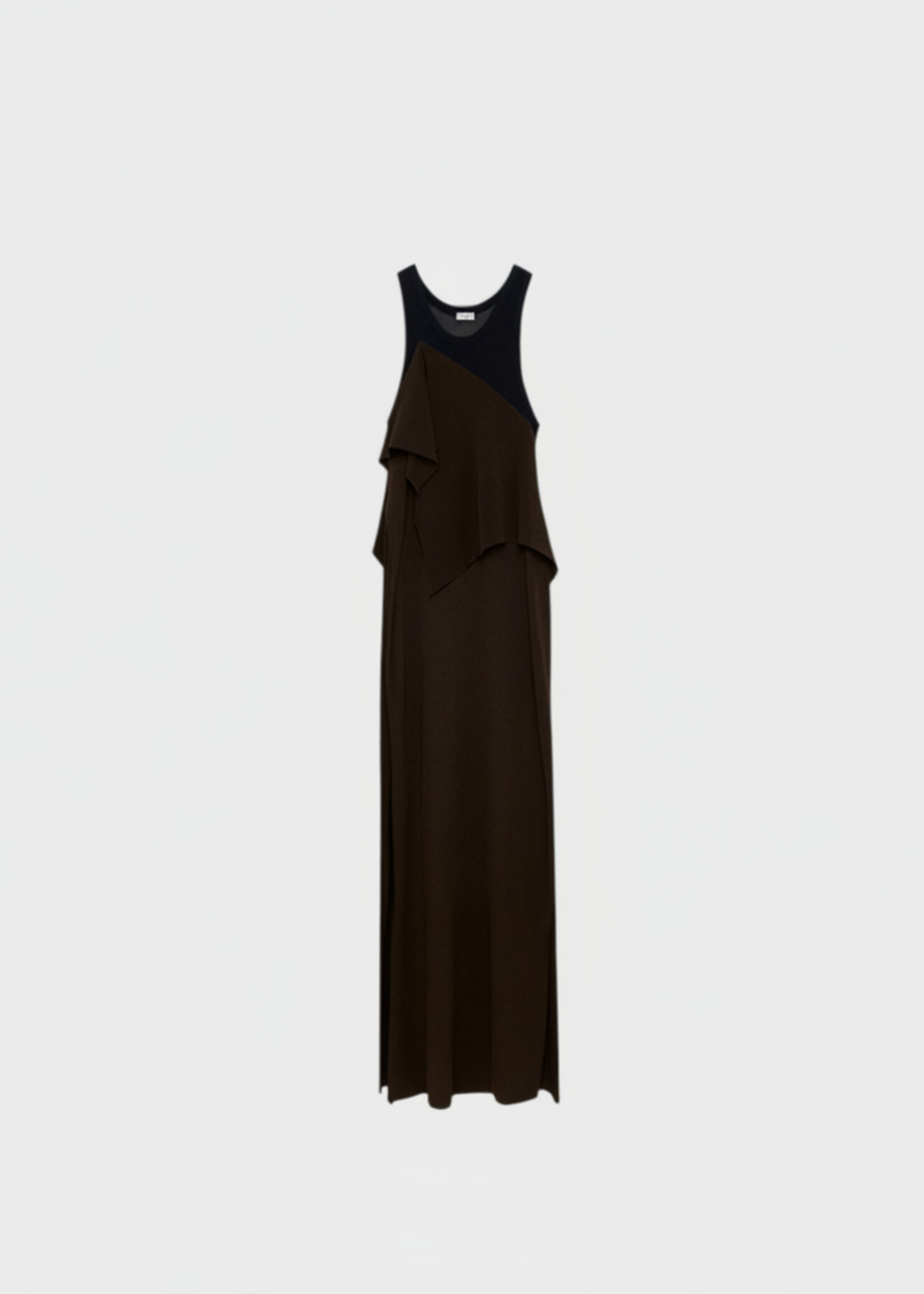 Loewe Loewe Dress, Multi, Mesh Sleeveless Paneled Long Dress In Black & Brown