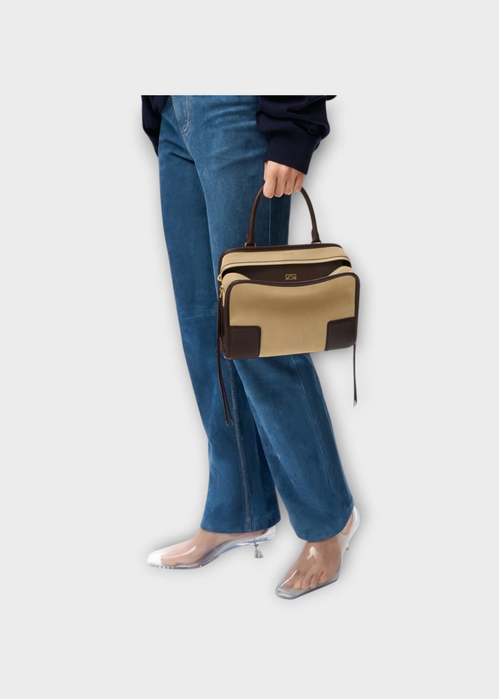 Loewe Loewe Bag, Multi, Amazona 180 Leather Small Bag In Gold & Chocolate