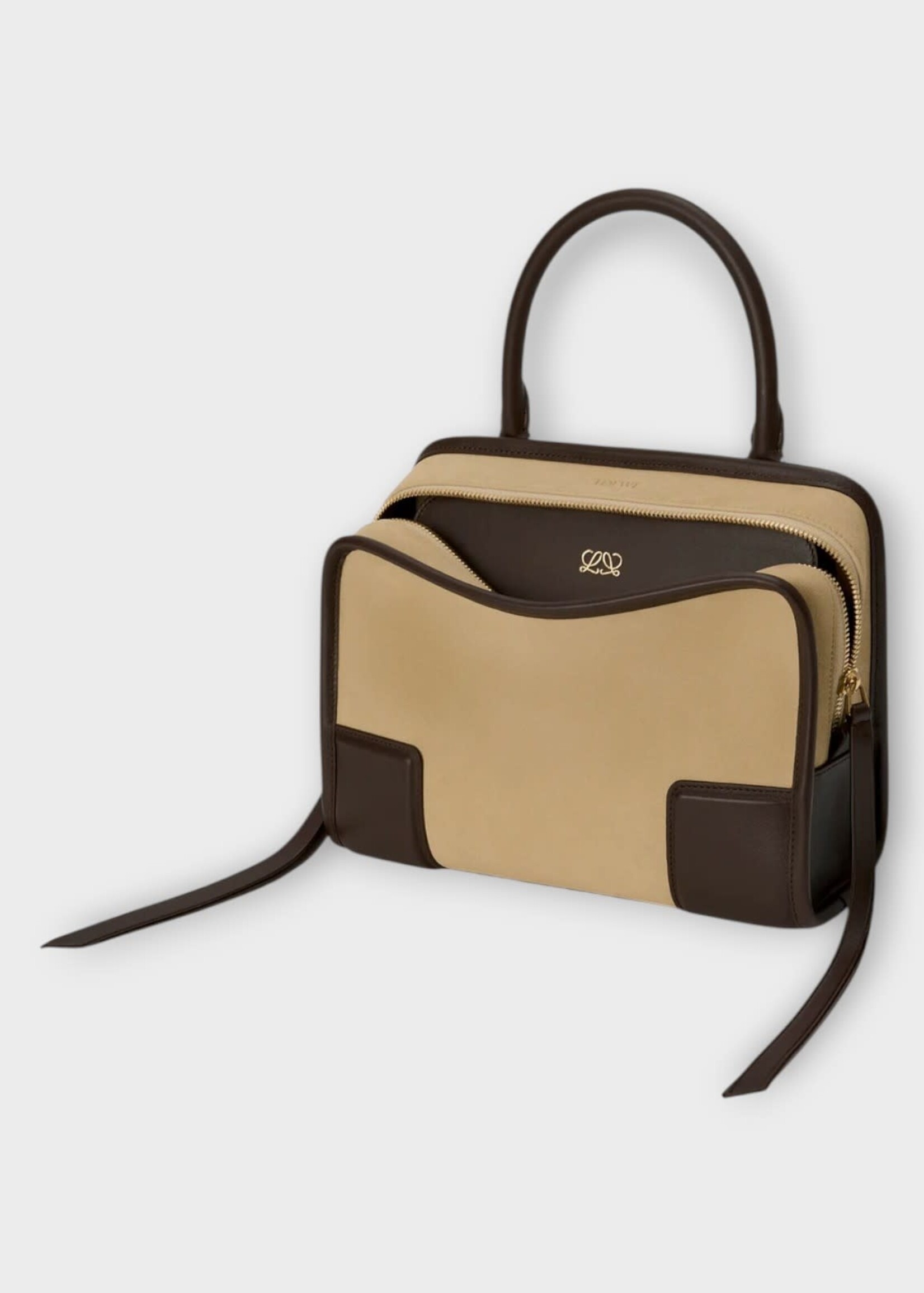 Loewe Loewe Bag, Multi, Amazona 180 Leather Small Bag In Gold & Chocolate