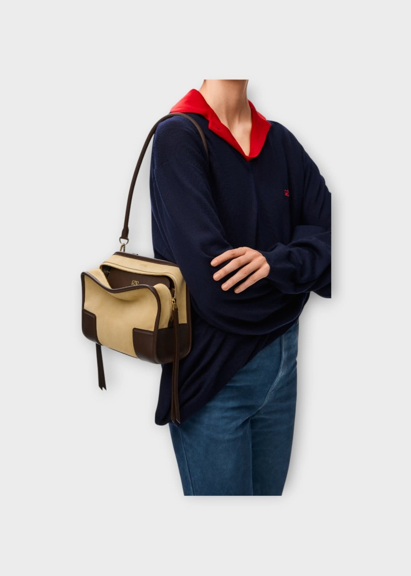 Loewe Loewe Bag, Multi, Amazona 180 Leather Small Bag In Gold & Chocolate