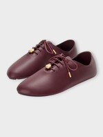 Loewe Loewe Flats, Brown, Pebble Soft Lace-Up In Dark Burgundy