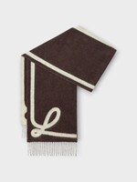 Loewe Loewe Scarf, Multi, Wool & Cashmere 28X180 Scarf In Brown & Yellow w/ Jacquard Pattern