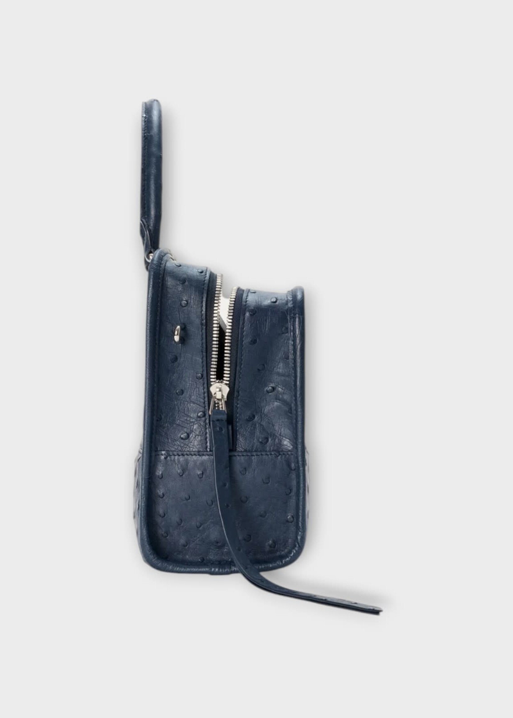 Loewe Loewe Bag, Navy, Amazona 180 Ostrich Medium Bag In Deep Navy