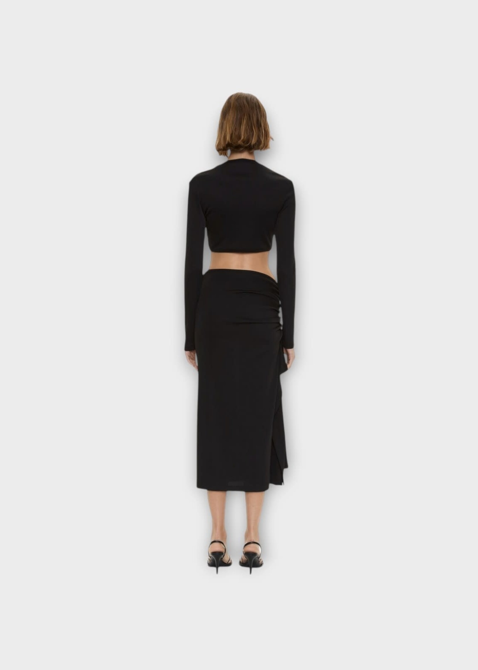 Christopher Esber Christopher Esber Top, Black, Compact Ribbed Droplet Crystal Pendant Top In Black