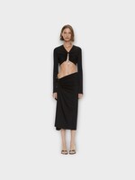 Christopher Esber Christopher Esber Top, Black, Compact Ribbed Droplet Crystal Pendant Top In Black