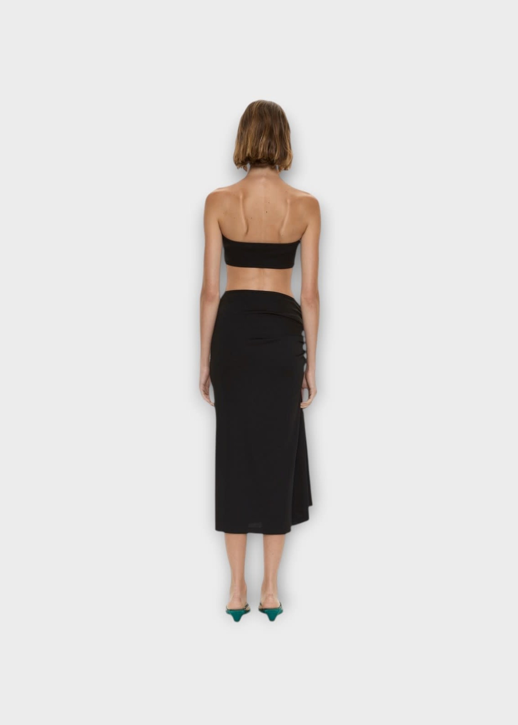 Christopher Esber Christopher Esber Skirt, Black, Compact Ribbed Droplet Crystal Clasp Cascade Skirt In Black