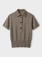 Christopher Esber Christopher Esber Knitwear, Grey, Cashmere Knitted short Sleeve Polo In Charcoal
