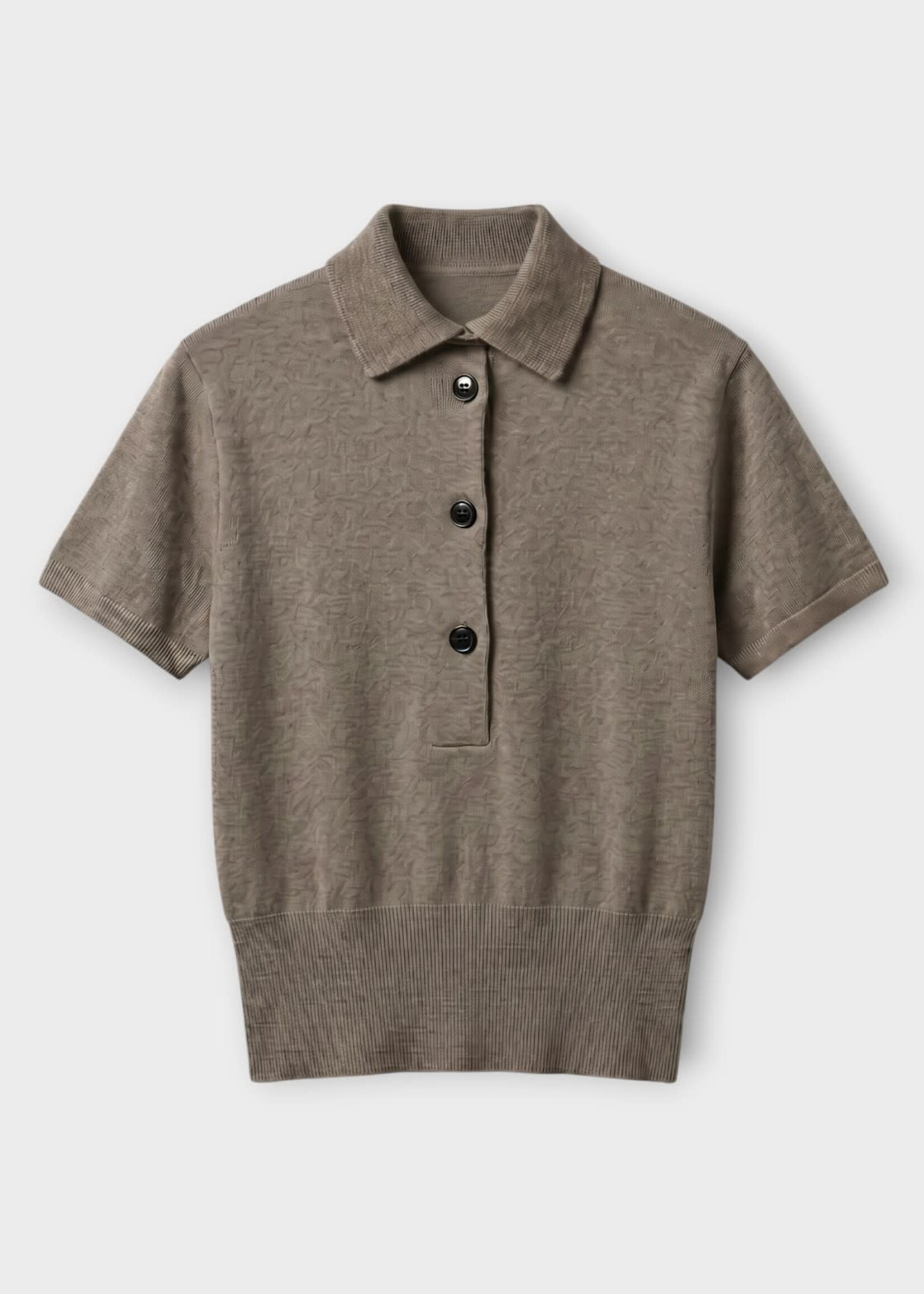 Christopher Esber Christopher Esber Knitwear, Grey, Cashmere Knitted short Sleeve Polo In Charcoal