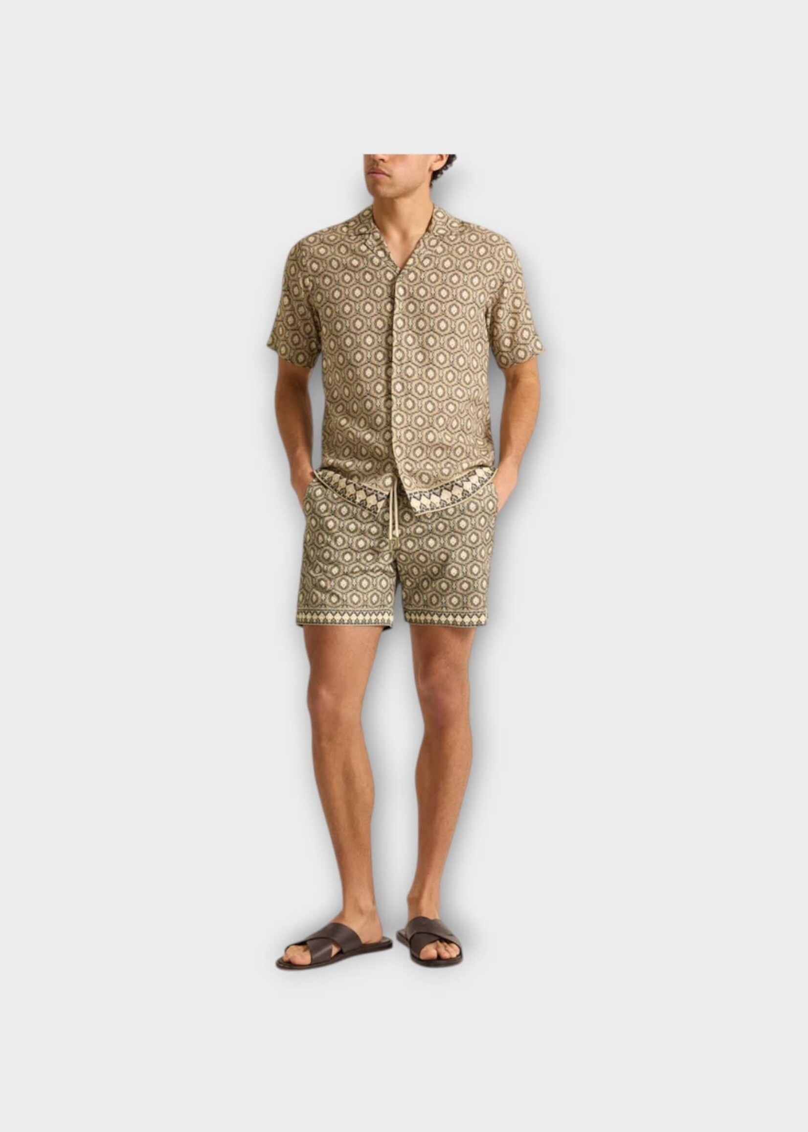 Orlebar Brown Orlebar Brown Swimwear, Print, Bulldog Drawcord Passetto Swim Trunks in Bayleaf Green