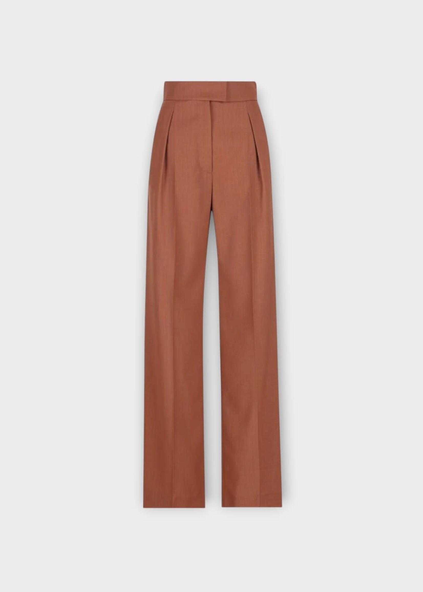 Valentino Valentino Trousers, Brown, Mohair Pleated Suiting Pants In Foundation
