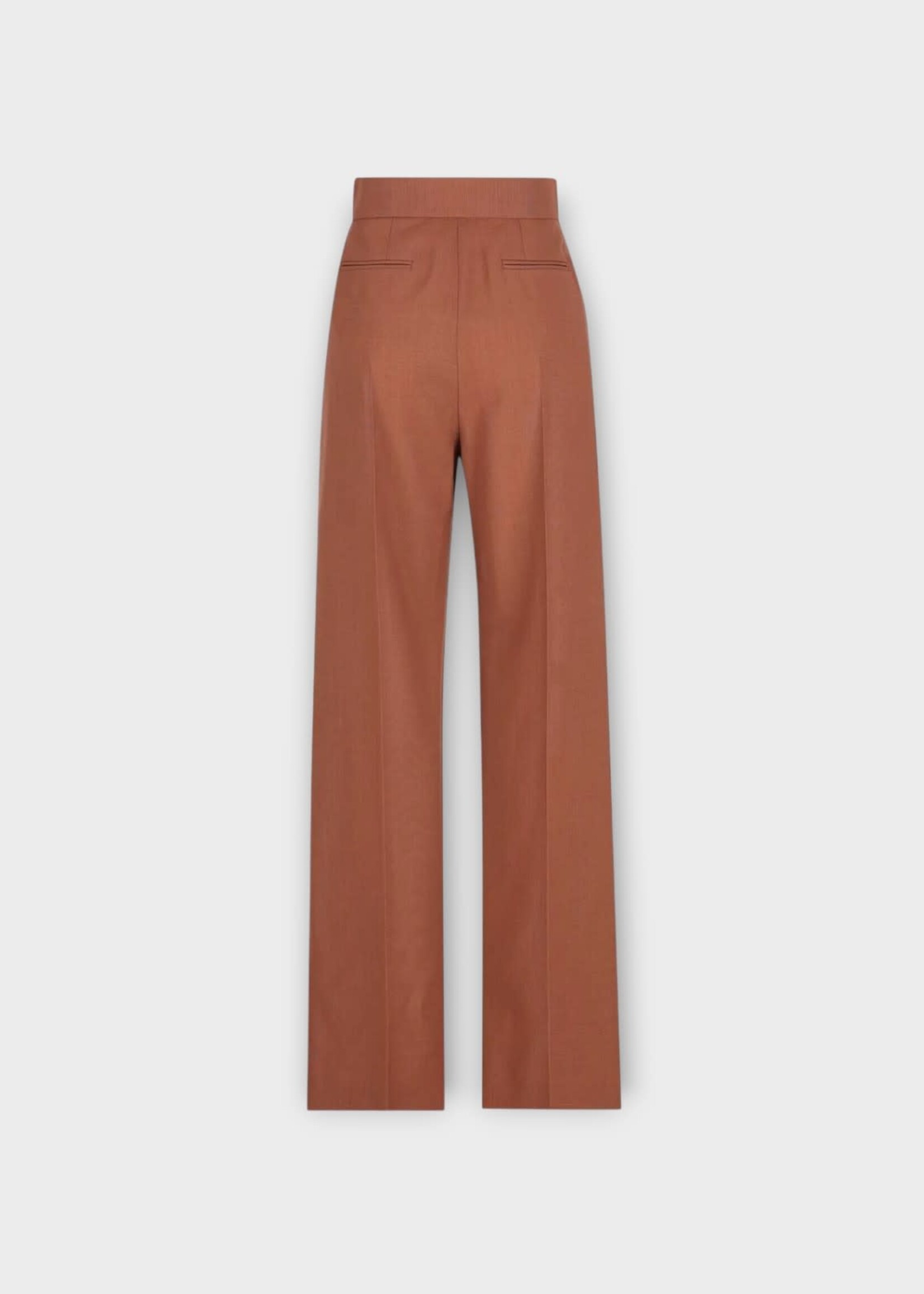 Valentino Valentino Trousers, Brown, Mohair Pleated Suiting Pants In Foundation