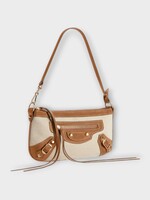 Balenciaga Balenciaga Bag, Brown, Le City Pouch On Strap Linen Canvas Bag In Natural Beige/Camel
