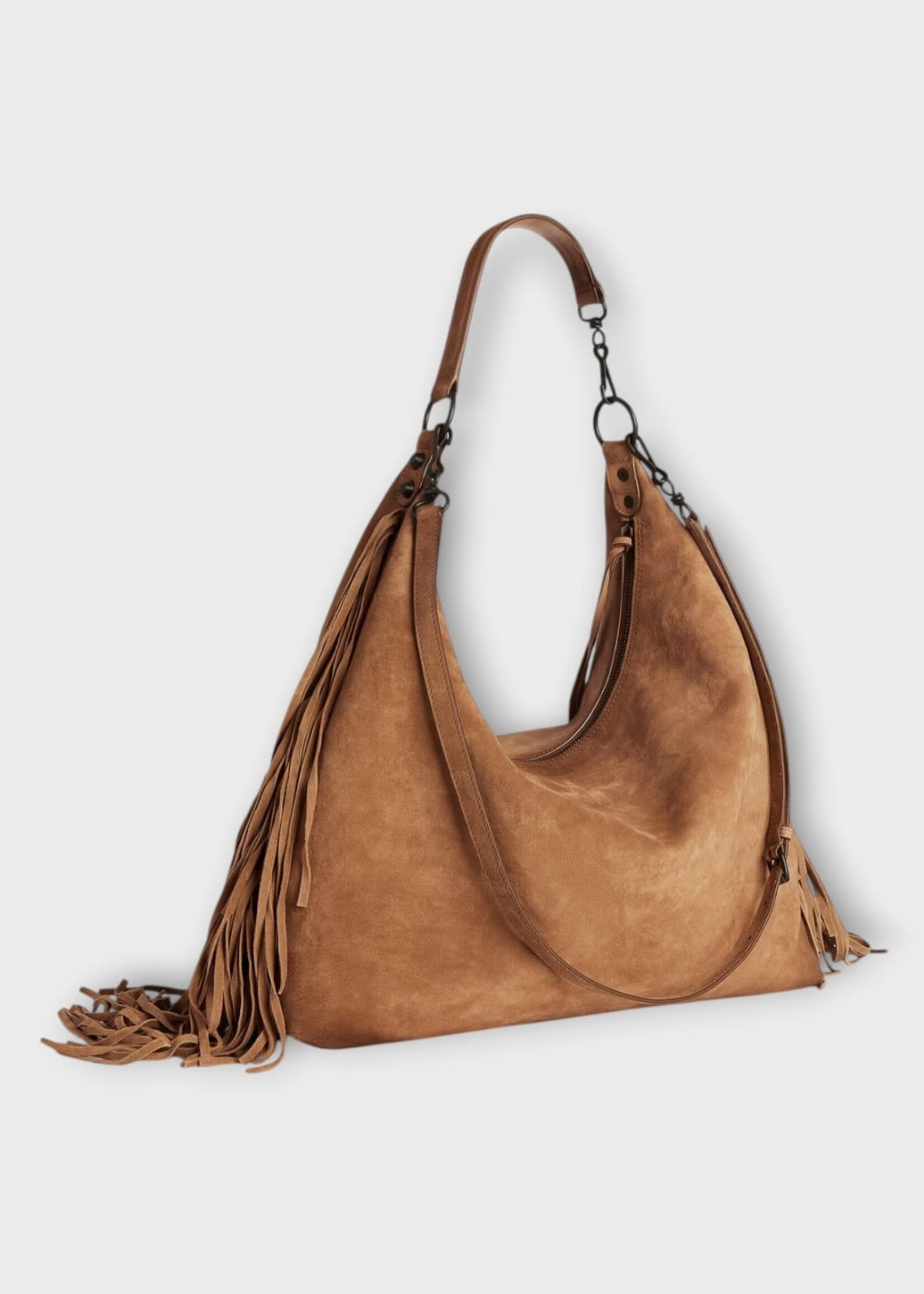 Balenciaga Balenciaga Bag, Brown, Le City Hobo Calf Skin Medium W/ Fringes In Camel