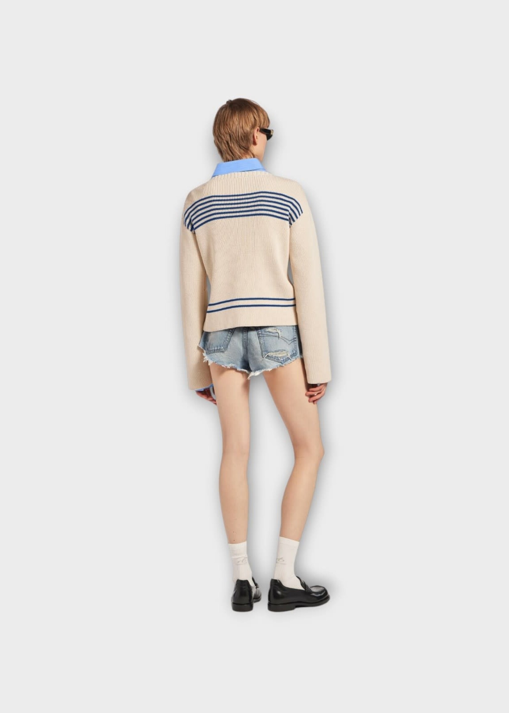 Balenciaga Balenciaga Shorts, Blue, Cotton Denim Mini Shorts Bleach In Light Bleu