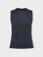 Alaia Alaia Top, Grey, Silk Ribbed Sleeveless Tank Top In Anthracite