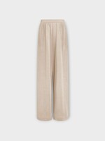 Alaia Alaia Trousers, Beige, Silk Linen Wide Leg Pants In Beige Clair