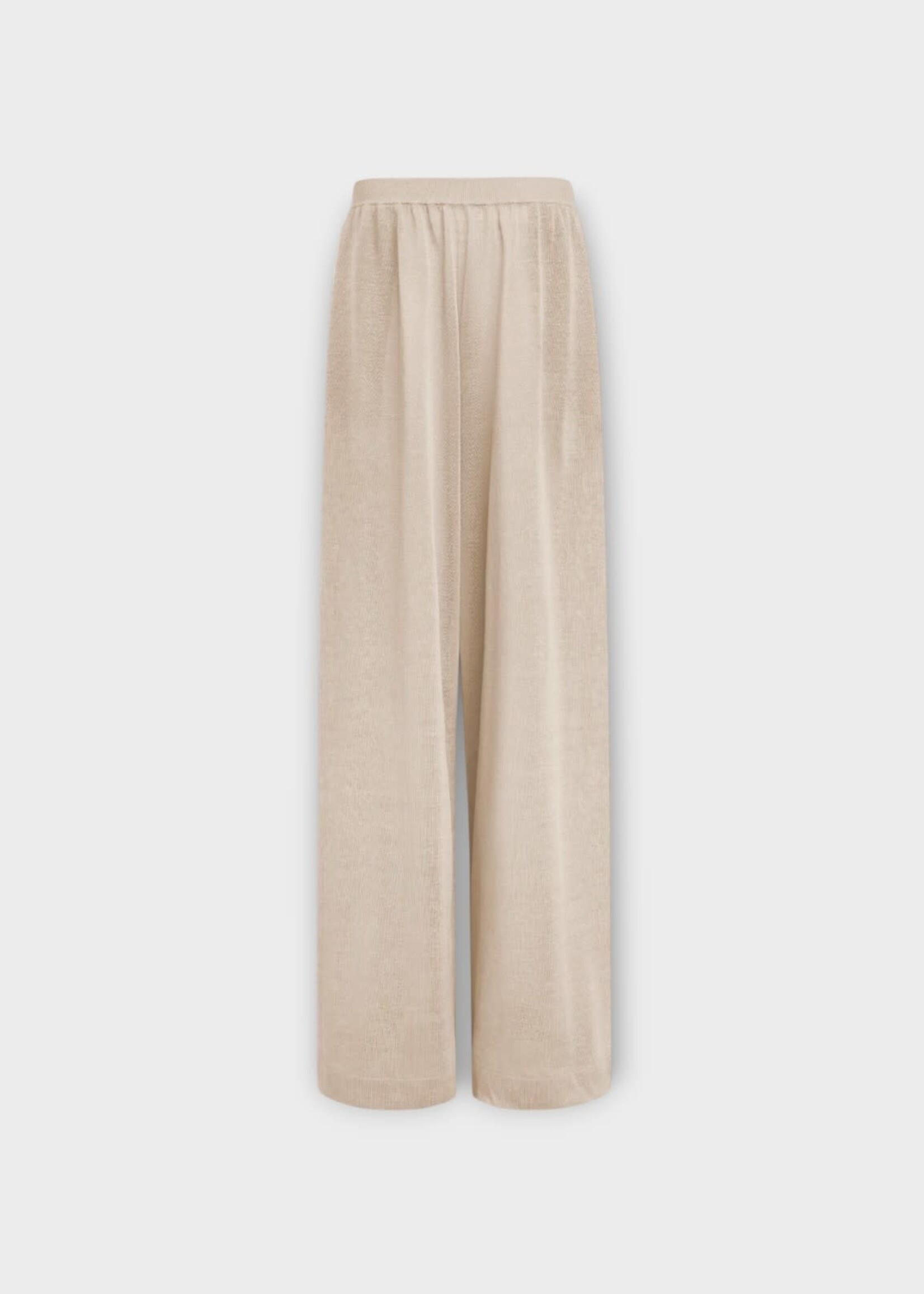Alaia Alaia Trousers, Beige, Silk Linen Wide Leg Pants In Beige Clair