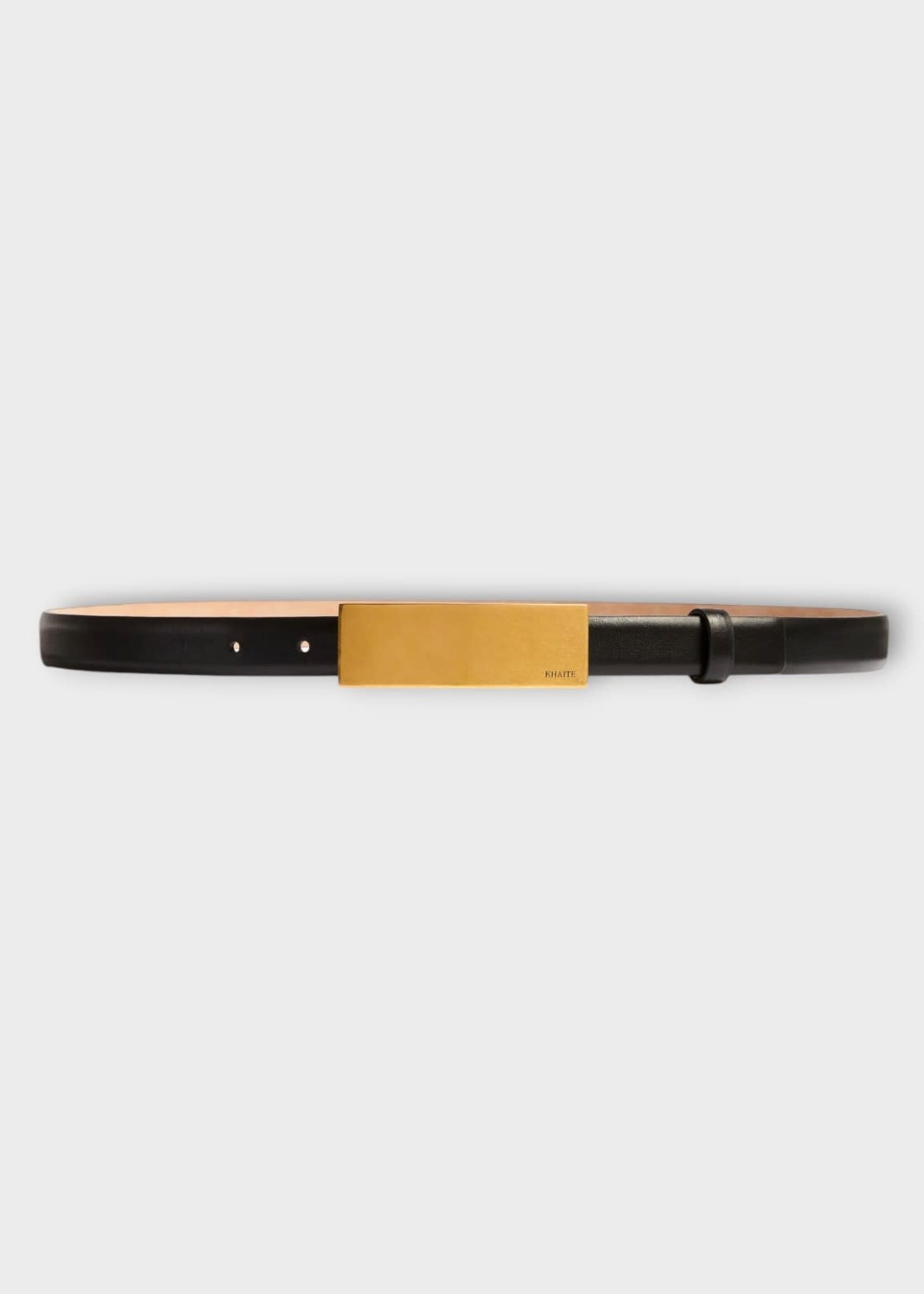 Khaite Khaite Belt, Black, Berlin Leather Belt In Black w/ Antique 18k Gold Brass