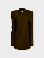 Khaite Khaite Jacket, Green, Armair Wool Structured Cady Jacket In Dark Olive