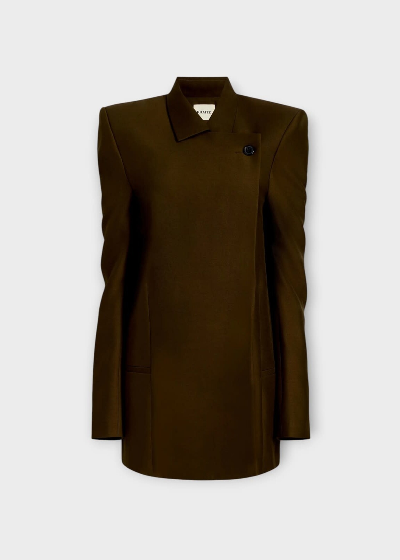 Khaite Khaite Jacket, Green, Armair Wool Structured Cady Jacket In Dark Olive