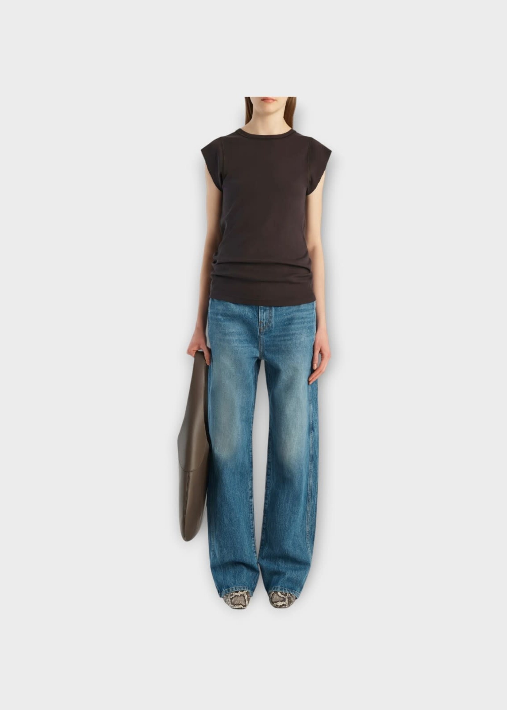 Khaite Khaite Jeans, Blue, Bonnie Denim Low-Rise Relaxed Rigid Jeans In Holbrook Wash