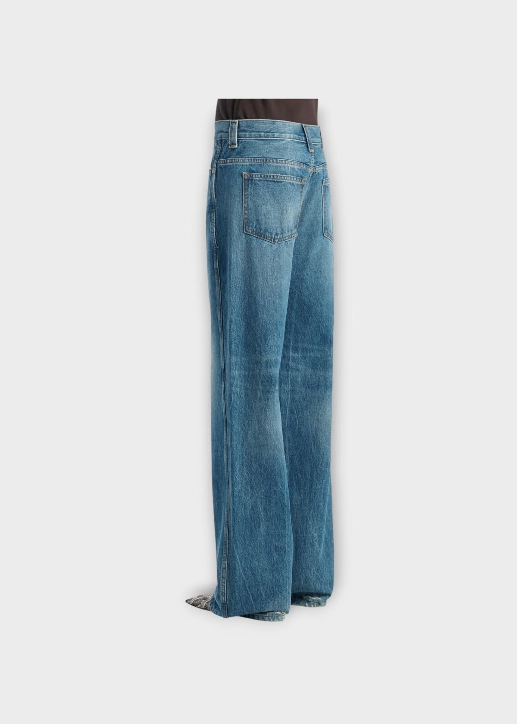 Khaite Khaite Jeans, Blue, Bonnie Denim Low-Rise Relaxed Rigid Jeans In Holbrook Wash