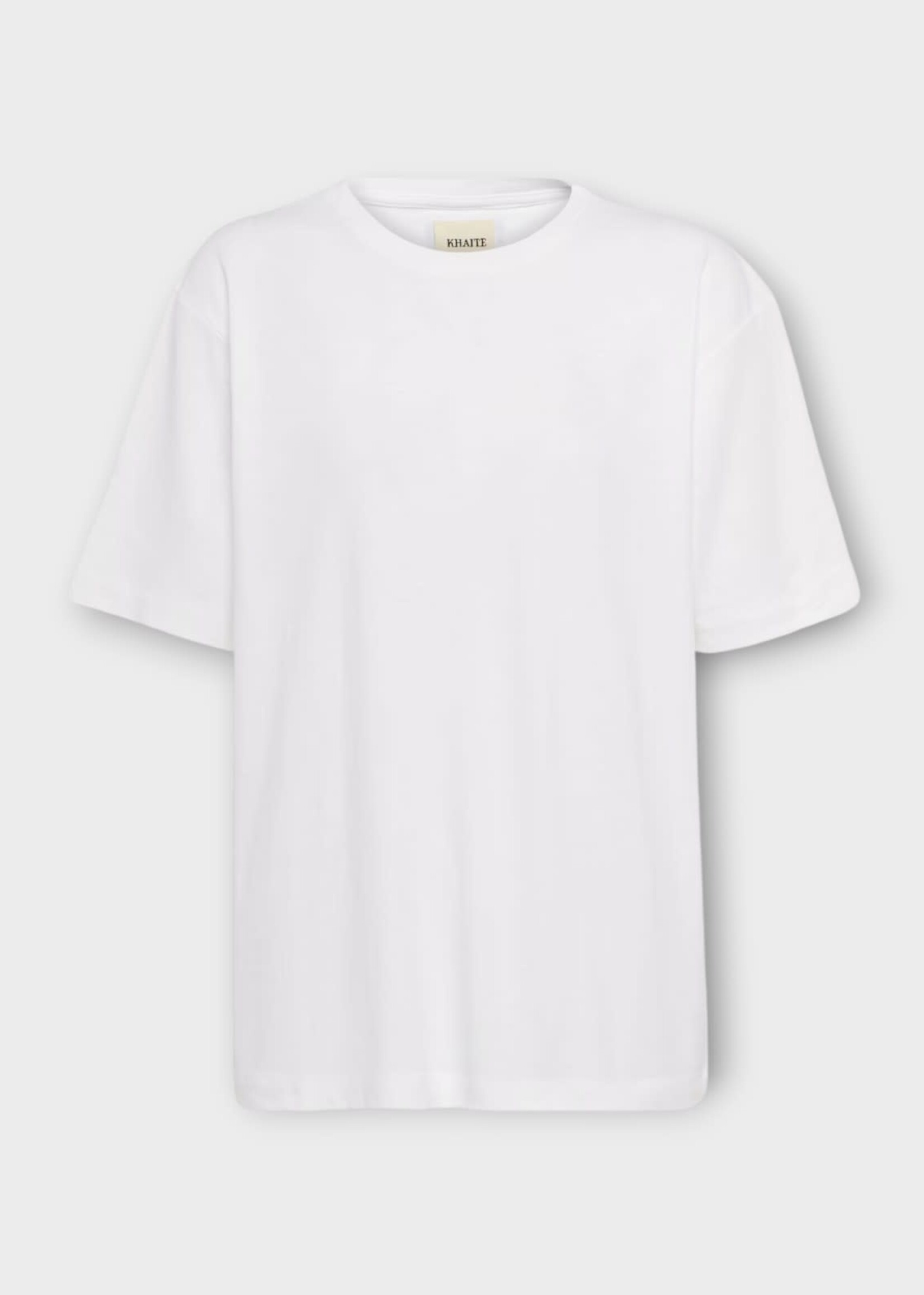 Khaite Khaite Top, White, Winsley Cotton Ribbed T-Shirt In Chalk