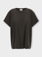 Khaite Khaite Top, Black, Winsley Cotton Ribbed T-Shirt In Black