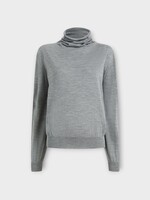 Khaite Khaite Knitwear, Grey, Annette Wool Fine Merino Turtleneck Sweater In Sterling