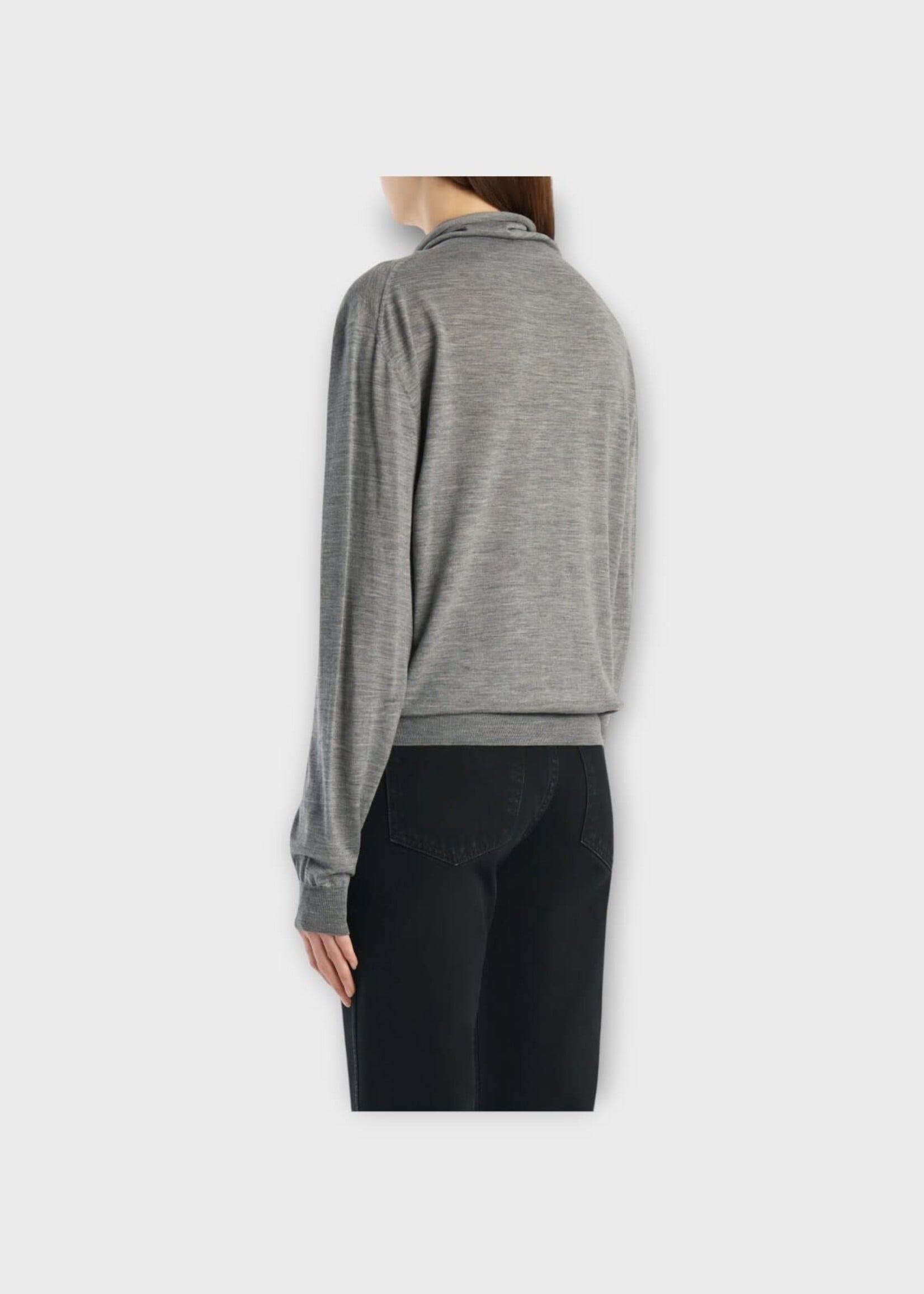 Khaite Khaite Knitwear, Grey, Annette Wool Fine Merino Turtleneck Sweater In Sterling