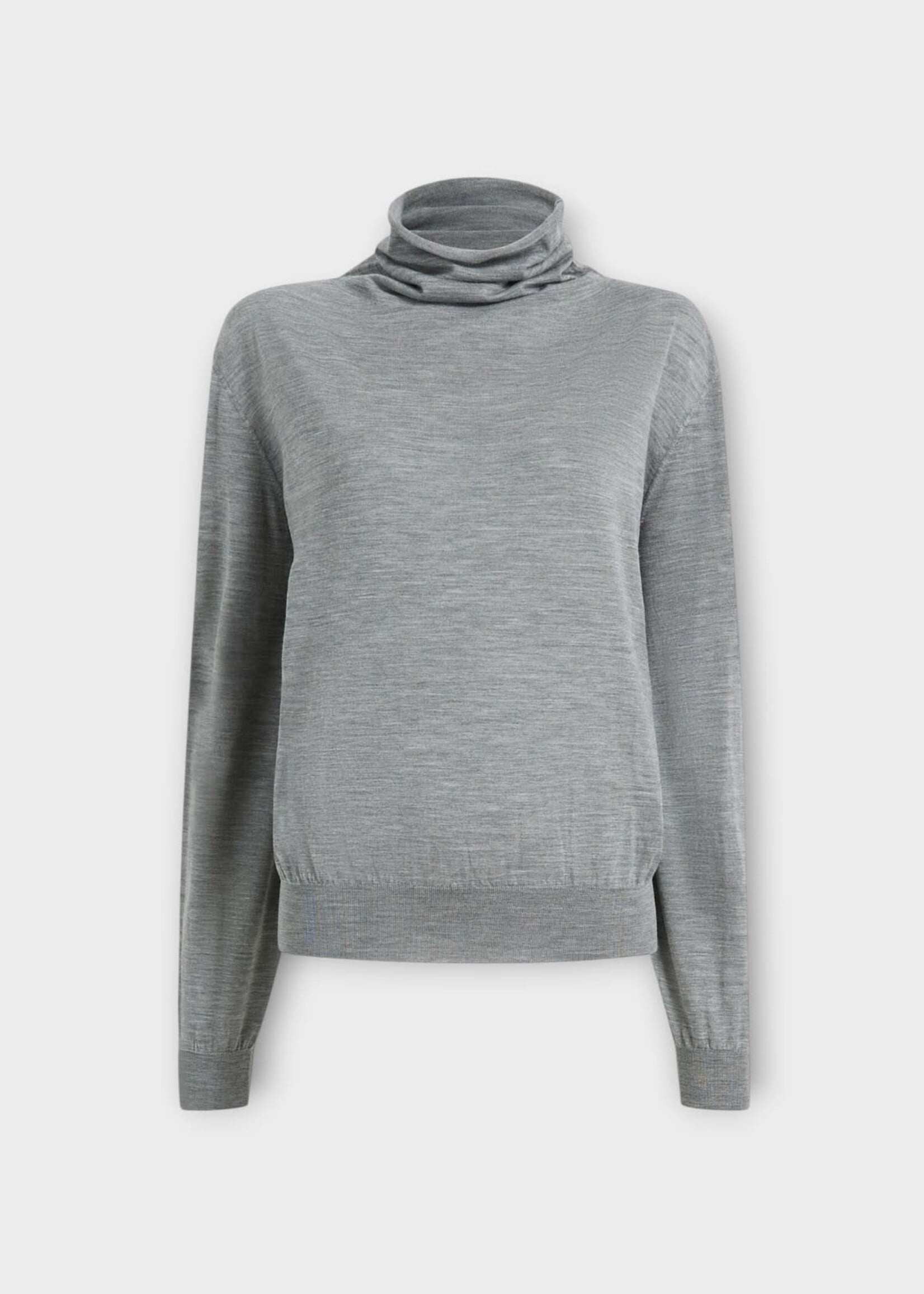 Khaite Khaite Knitwear, Grey, Annette Wool Fine Merino Turtleneck Sweater In Sterling