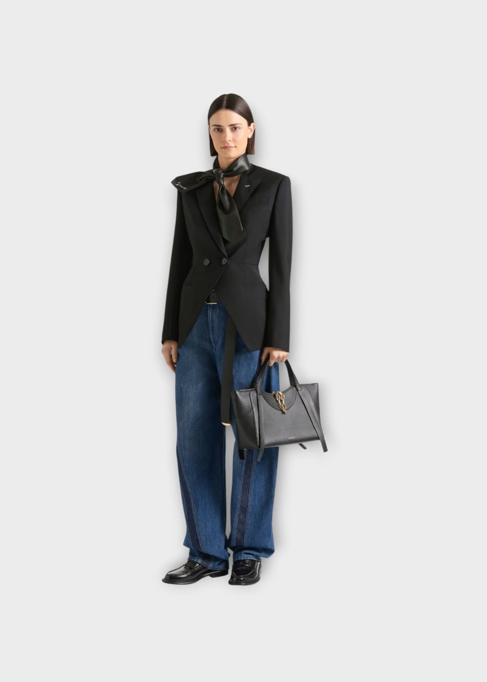 Givenchy Givenchy Jacket, Black, Wool Opened Double Breasted Jacket In Black