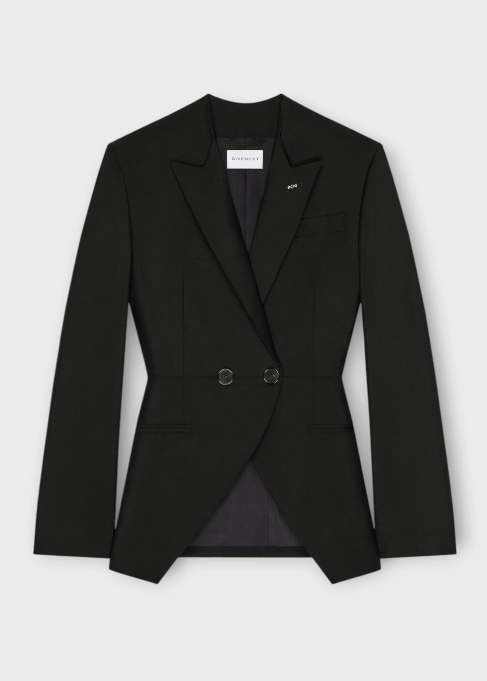Givenchy Givenchy Jacket, Black, Wool Opened Double Breasted Jacket In Black